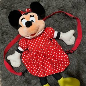 Vintage Minnie Mouse Plush Backpack